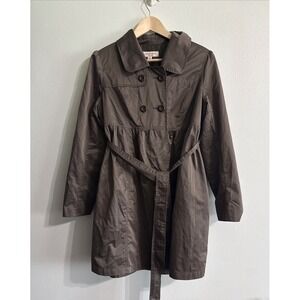 Liz Lange For Target Maternity Trench‎ Rain Coat Green Womens Medium